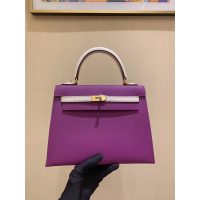 epsom Hermes kelly 25 bicolor handbag GHW full handmade boutique package