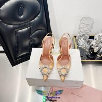 Pre-order amina muanddi women's pointed slingback heel pump slip-on tide wedding party shoes 35-40 - 图片 7