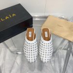 ALAIA Crystal-detailed flat pump sandal half drag mules outdoor summer slipper size35-40