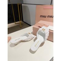 COD lambskin 缪缪 Miu kitten heel slide mules summer heel sandal slipper size35-41 5.5cm height - 图片 7