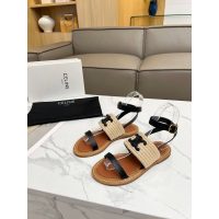 Celine raffia flat summer sandal gradiator combat Roma sandal vintage strapped sandal size35-41 - 图片 8