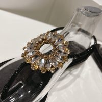 sunflowwer-crystal Rene Caovilla flat summer sandal resort beach sandal slipper size35-42 - 图片 3