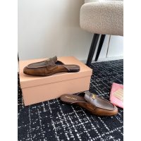 Miumiu suede slide mules summer flap sandal slipper half drag shoes size35-42 - 图片 5
