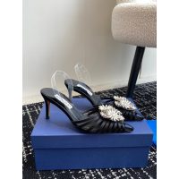 aquazzura pointed heel slingback sandal satin heel pump slipon ladies dress shoes size35-42 7.5cm - 图片 3