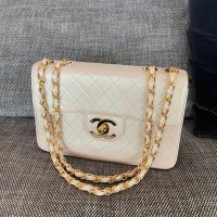Vintage Chanel Classic Medium Double Flap Bag in Burgundy Lambskin