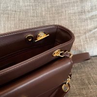 Vintage Chanel Front Pocket Tote Bag in Chocolate smooth calfskin