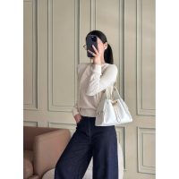 Small diamond-quilted Chanel hammock handbag/drawstring shoulder hobo tote/chain crossbody bag