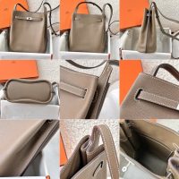 Hermes so kelly 22 shoulder hobo bag SHW -gold brown calfskin full handmade boutique inclusion