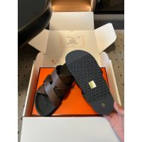 Hermes men's Extra Slide Sandals Cross-Strap Leather Mules size 39-46