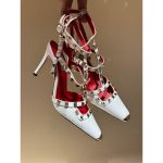 women's Valentino ruckstud Garavani caged heel pump sandal 10cm size35-40
