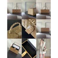vintage Chnael vanity case cosmetic handbag makeup organizer lipstick fragrance holder - 图片 7