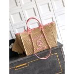 Large Chanel Deauville Tote bag in Raffia-Effect Mixed Fibers and calfskin