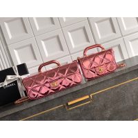 Chanel East-West Top Handle Baguette/mini handbag in metallic patent leather