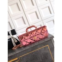 Chanel East-West Top Handle Baguette/mini handbag in metallic patent leather