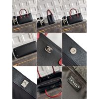 Black Chanel Cerf Tote Bag in Caviar Calfskin