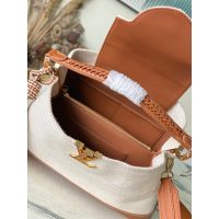 Louis Vuitton LV Capucines MM Handbag in Canvas and Calfskin