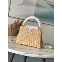 women's Louis Vuitton Capucines BB Handbag in wicker and calfskin