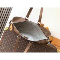 Louis Vuitton LV Needle H39 Brown Duffle Bag Travel in Calfskin Leather