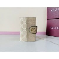 Gucci GG Supreme Burgundy Leather Card holder Wallet - 图片 3