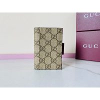 Gucci GG Supreme Burgundy Leather Card holder Wallet - 图片 5