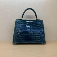 Shiny Nile crocodile Her^^m Kelly 25cm luxury design tote structured shopper handbag - 图片 8