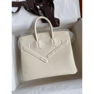 Hermes craie shadow Birkin 25cm handbag-swift leather full handmade/boutique inclusion