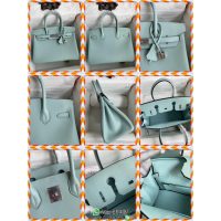 Epsom Hermes Birkin 30 solid top-handle handbag laptop document handbag handmade stitch ready stocks - 图片 9