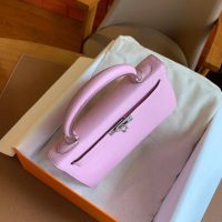 Hermes Kelly 25 sellier handbag GHW-rose sacura evercolor leatehr full handmade/boutique inclusion