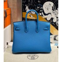 Hermes birkin 25 top-handle handbag GHW-Bleu Zanzibar Togo calfskin full handmade/boutique inclusion