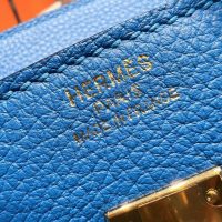 Hermes birkin 25 top-handle handbag GHW-Bleu Zanzibar Togo calfskin full handmade/boutique inclusion
