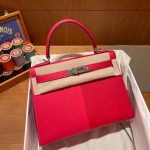 limited edition Hermes Kelly 25 Casaque handbag PHW full handmade boutique package