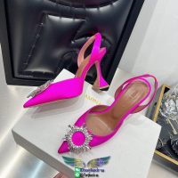 Pre-order amina muanddi slingback party wedding shoes crystal-detailed velvet heel pump sandal 35-40 - 图片 3
