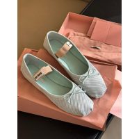 Miumiu velcro Mary Jane boat shoes routine flat ballet pump daily walk office shoes with bow-details - 图片 8