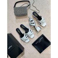 YSL chunky-heel half drag shoes heel summer sandal pump healthy indoor slipper size35-42 4cm heel - 图片 7