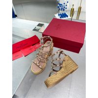 Valentino rockstud wedge espadrilles platform ankle strapped sandal size35-42 - 图片 2