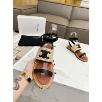 Celine raffia flat summer sandal gradiator combat Roma sandal vintage strapped sandal size35-41