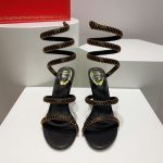 rene caovilla Cleo satin spiral heel sandal pump luxury designer shoes size35-42 9.5cm