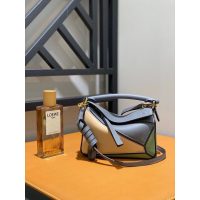 Loewe bicolor mini puzzle tote tiny shopper travel handbag full inclusion - 图片 2