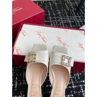 Roger RV crystal-buckle heel sandal mules outdoor slide slipper size35-42 - 图片 3