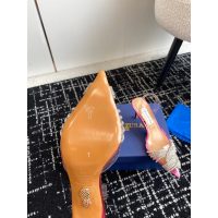 aquazzura crystal-detailed heel slingback pump transparent plastic heel sandal size35-42 7.5cm - 图片 6