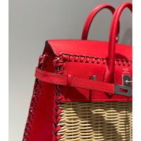 limited edition Hermes wicker Birkin 25 picnic handbag-full handmade boutique package