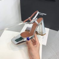 Amina muaddi strapped chunky heel pump slipon summer heel sandal dinner party shoes size35-42 9.5cm - 图片 4