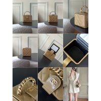 women's Chnael portable vanity case cosmetic case makeup organizer lipstick fragrance box - 图片 7