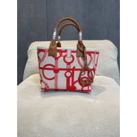 Hermes Steeple 25 canvas Tote Bag with Equestrian Print