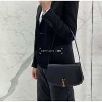 smooth YSL rounded underarm baguette/shoulder flap saddle bag boutique inclusion - 图片 5