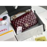 Chane Cf25 l Medium Double Flap Bag in burgundy Patent Leather