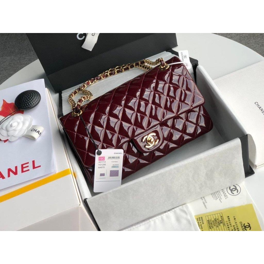 ph-11134201-820l8-mqsr0cjj2znzae.jpg Chane Cf25 l Medium Double Flap Bag in burgundy Patent Leather