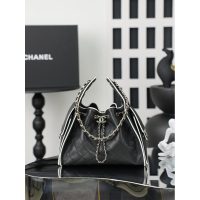 Chanel 25 Small/medium Handbag in Black and White with detachable clutch