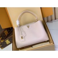 Louis Vuitton LV Capucines MM Top Handle handbag in orange calfskin