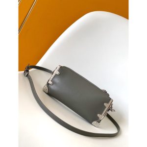 Women's Louis Vuitton LV Slim Trunk Handbag in Gray Calfskin